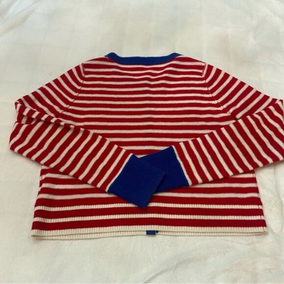 New! Free People nocturnal stripe Red Blue Cardigan sweater 2725 - Picture 5 of 8
